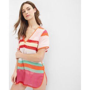 NWT Ted Baker London JESSEE V neck Semi Sheer Swim Cover Up Size 0 MSRP $130